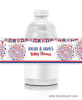 4th July Baby Shower Water Bottle Labels